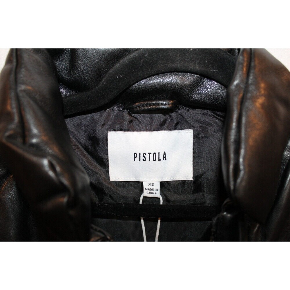 PISTOLA Callista Leather Puffer Jacket Vegan Leather W/Removable Sleeves XS NWT - Picture 6 of 8